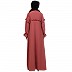 Front open classic frill abaya- Rose Bricks